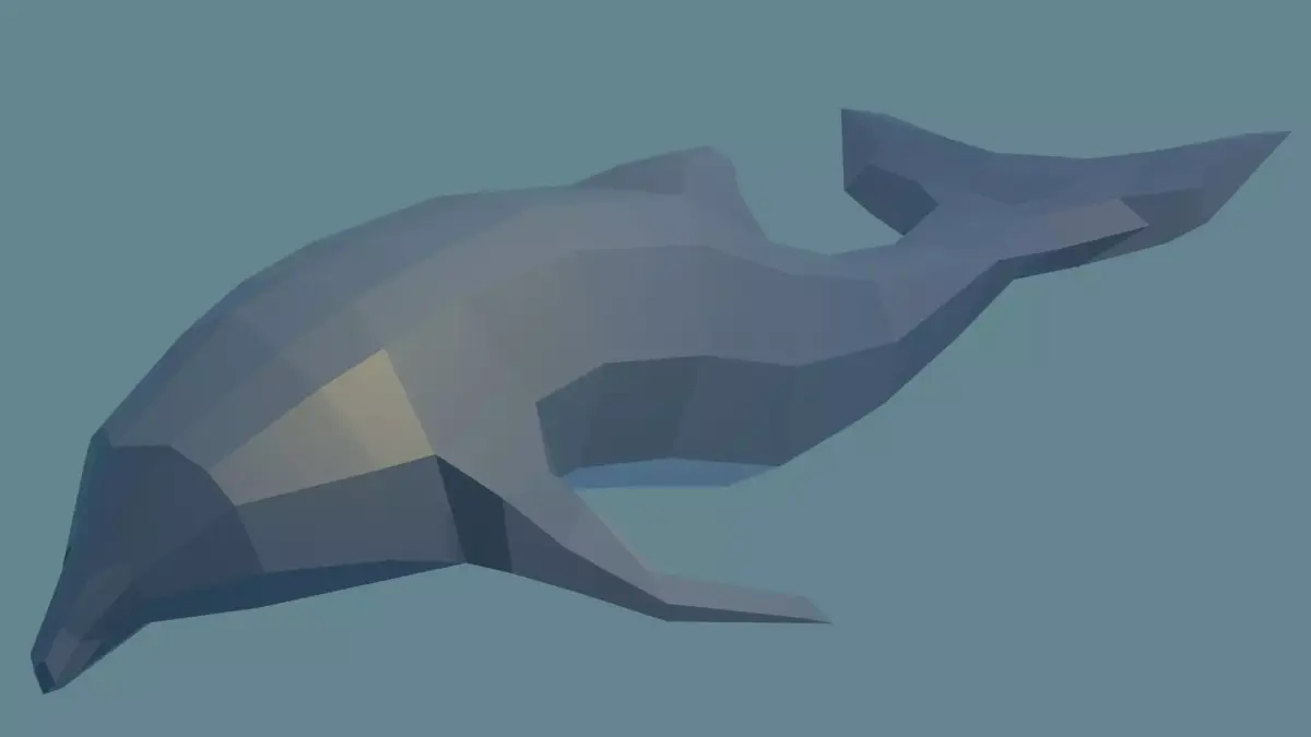 Dolphin in low polygons Free low-poly 3D model