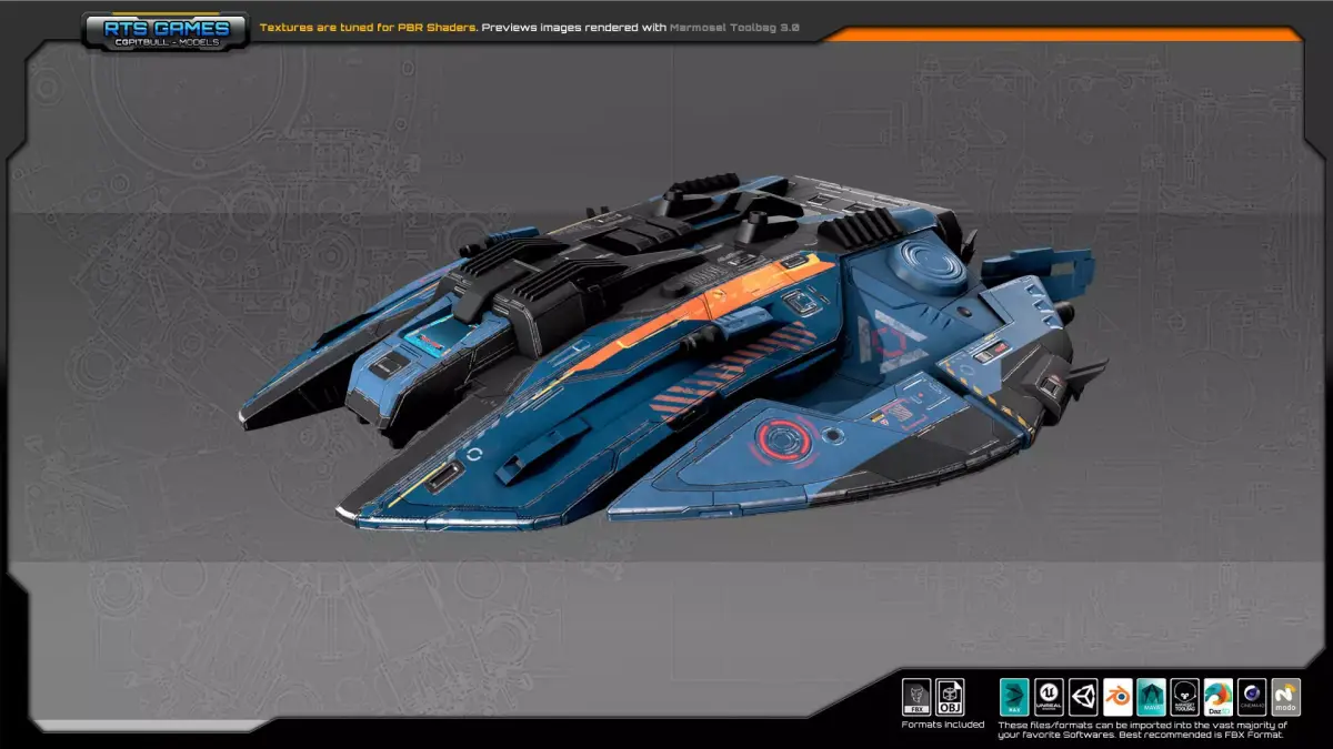 SF Fighter ZR4 Low-poly 3D model