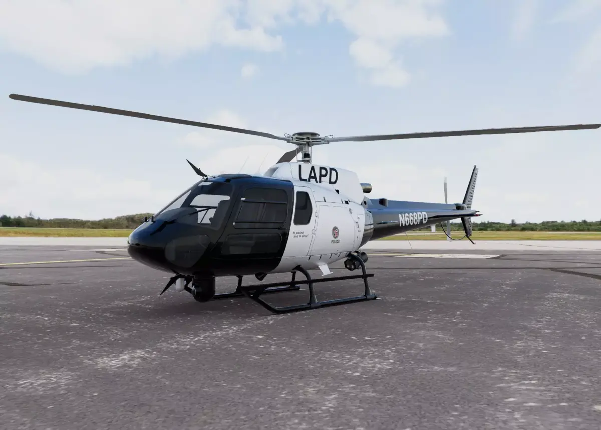 Helicopter Police LAPD Airbus Eurocopter AS350 Ecureuil II 3D model