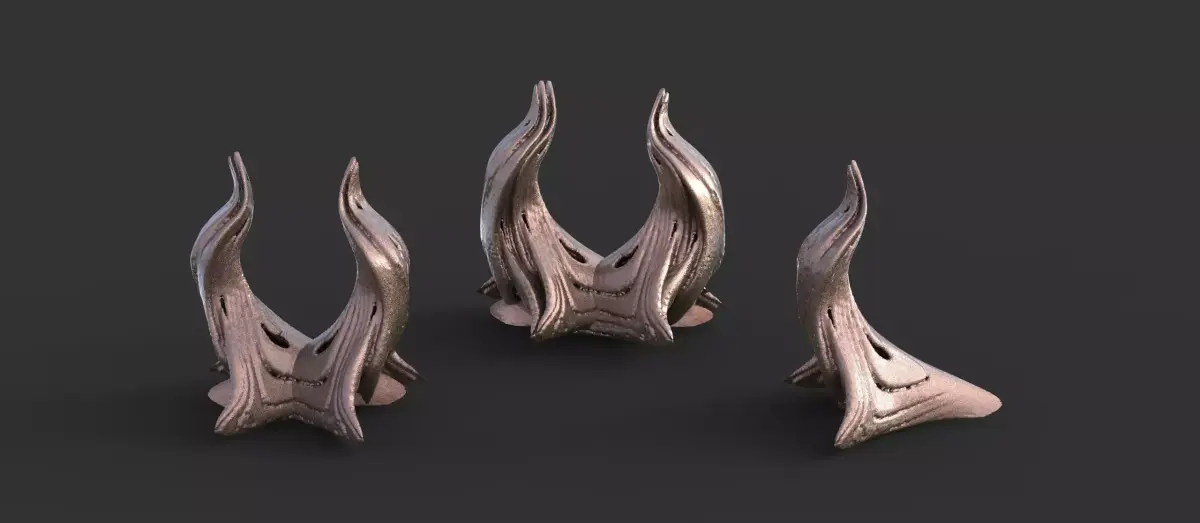 Art Novo Modern art ornament horn 3 designs  3D model