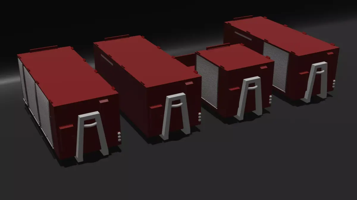 Hook Loader Pods Pack Low-poly 3D model