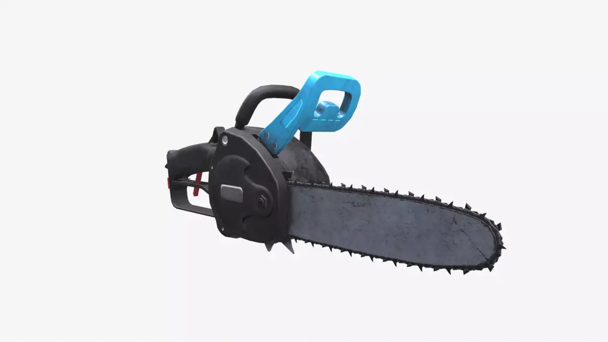 Chainsaw Low-poly 3D model 5