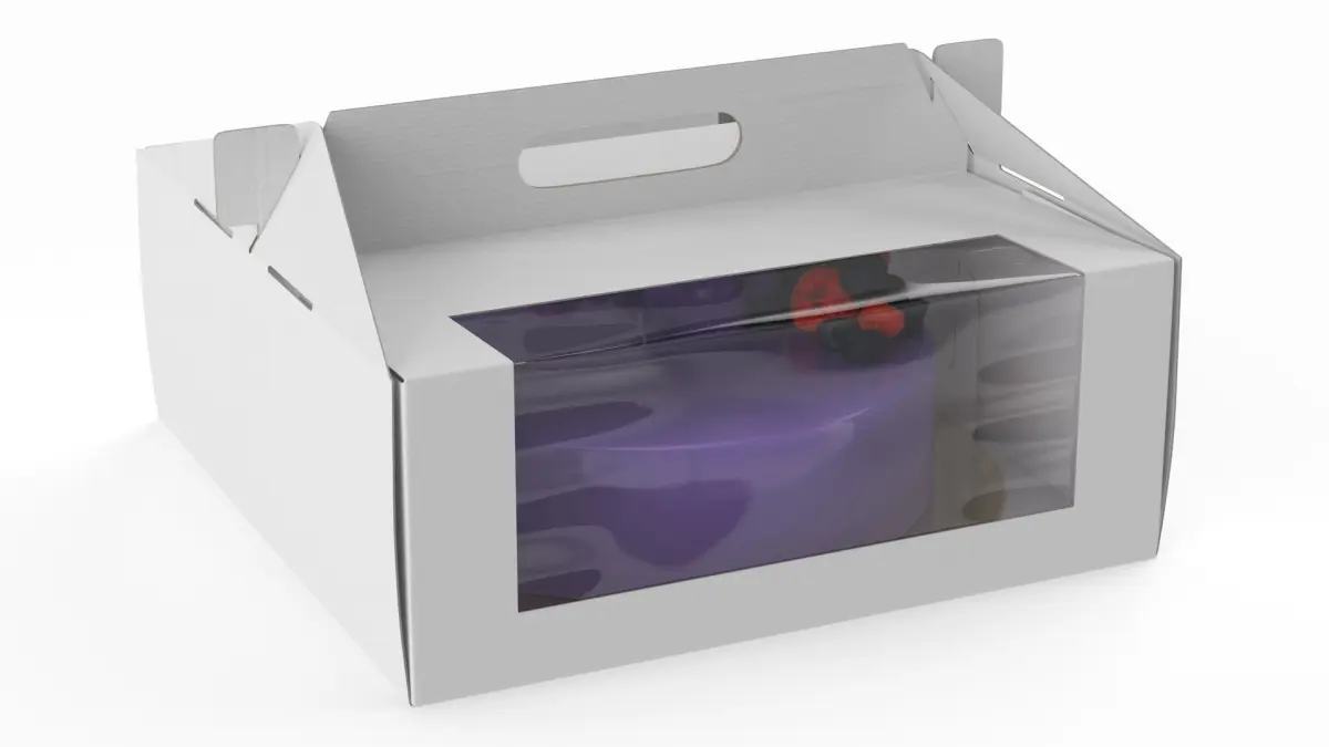 Cardboard Transport Box with Fruit Cake 3D model
