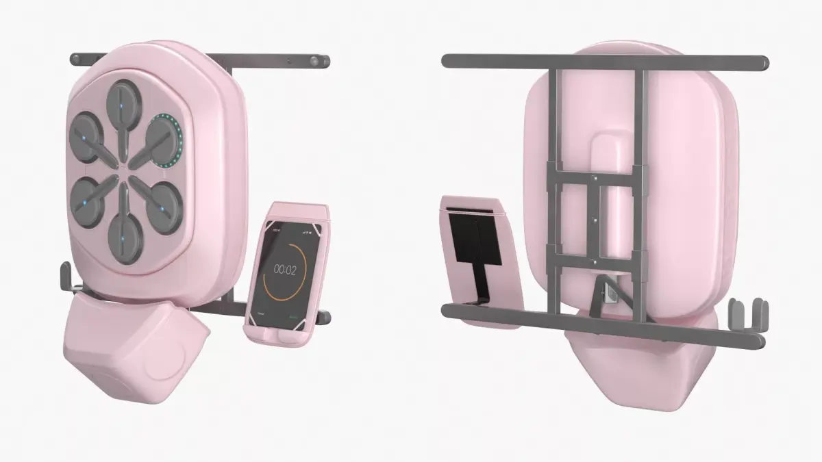 Interactive Wall Punch Trainer Pink 3D model
