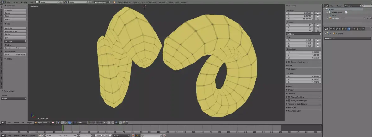 curled Ram horns 3D model