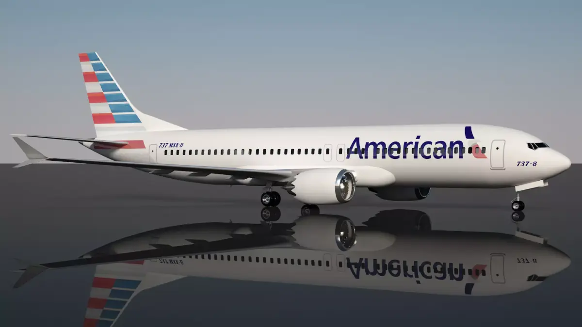 American  Airlines 737 Max-8 3D model