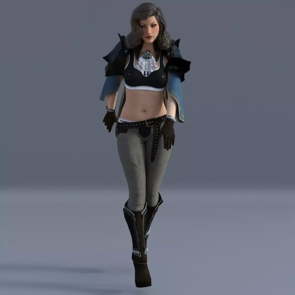  woman sci-fi game  Low-poly 3D model