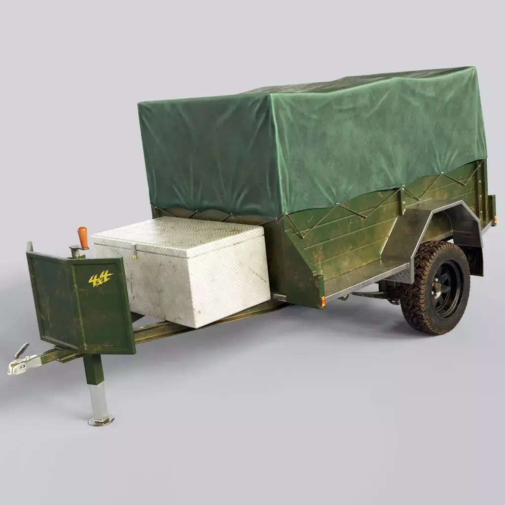 Car Trailer Vehicle Carrier Low-poly 3D model