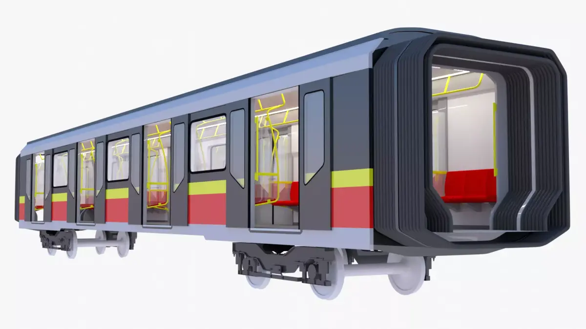 Warsaw metro middle coach 3D model