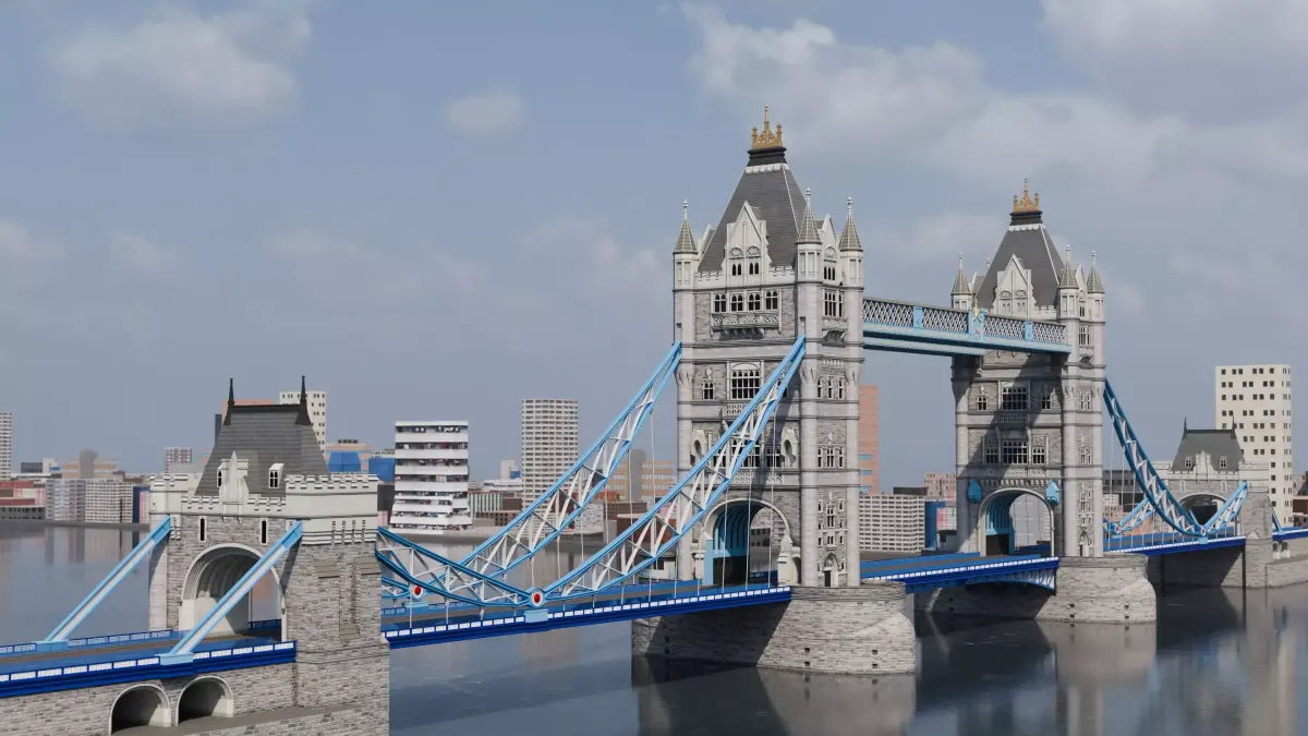 Bridge London Tower - Historic Landmark Low-poly 3D model