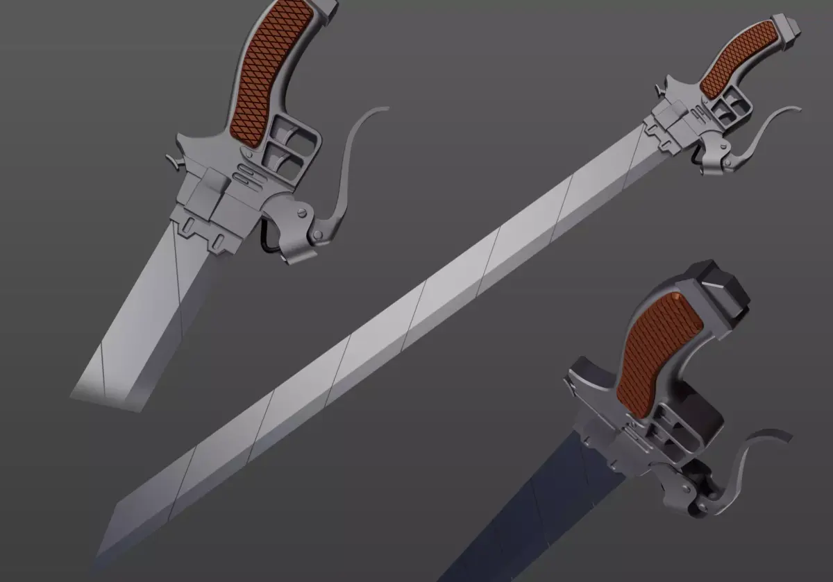 Attack on Titan Sword Low-poly 3D model