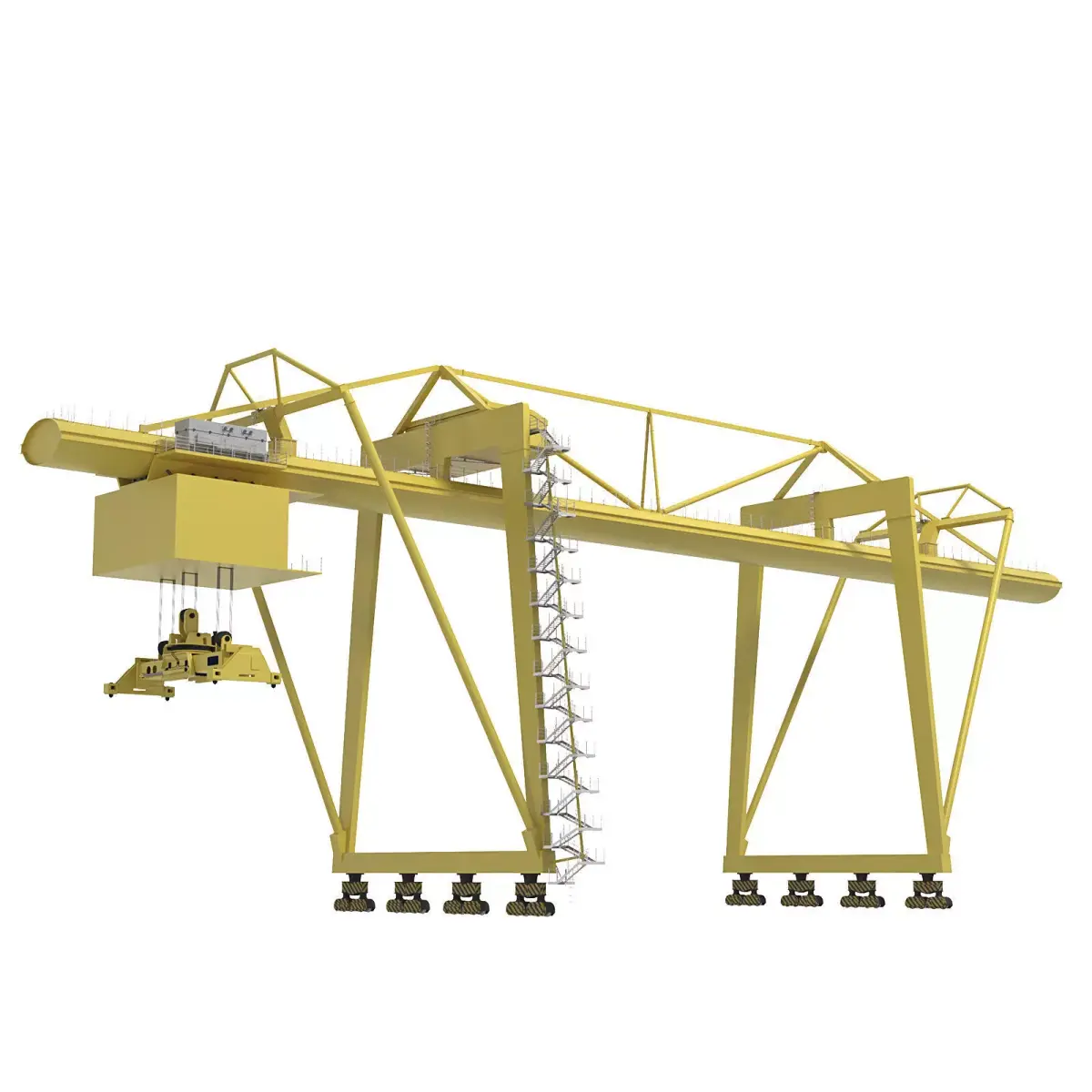 Container yellow cargo crane 3D model