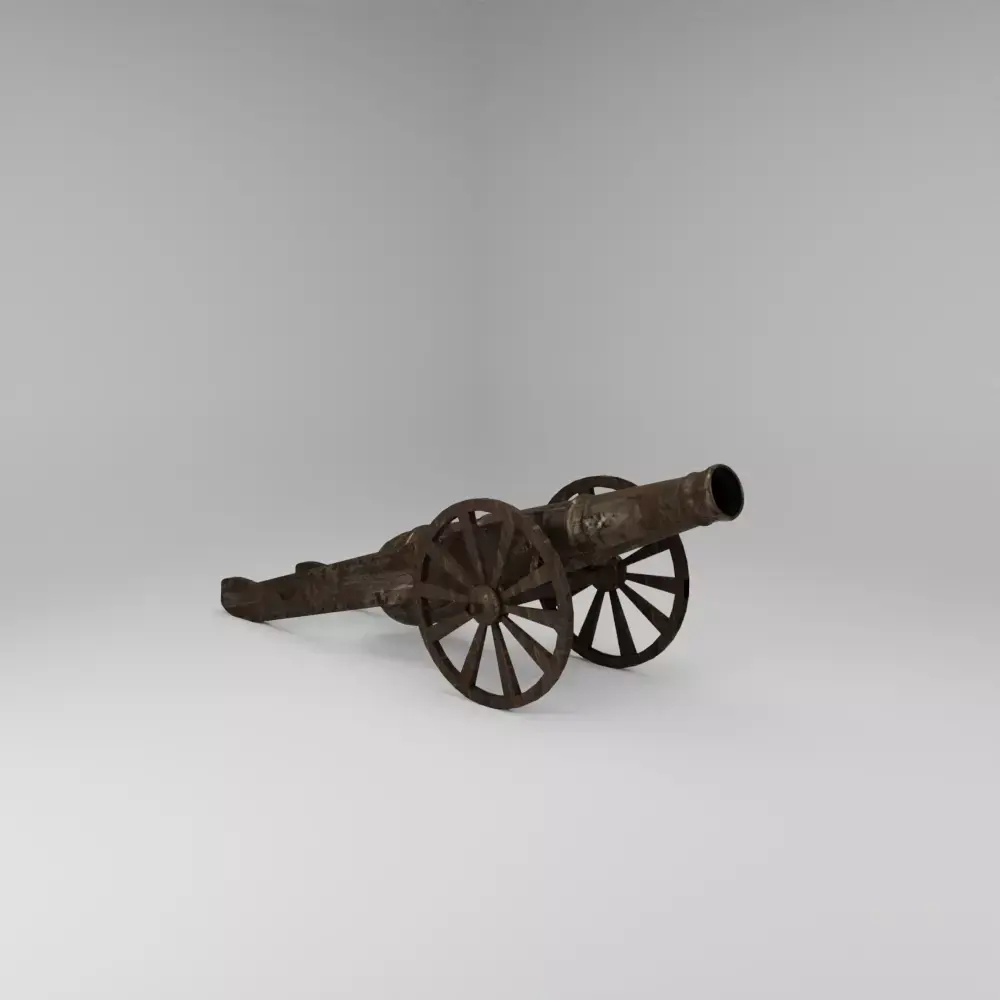 Vintage Old Cannon 3D Model 3D model
