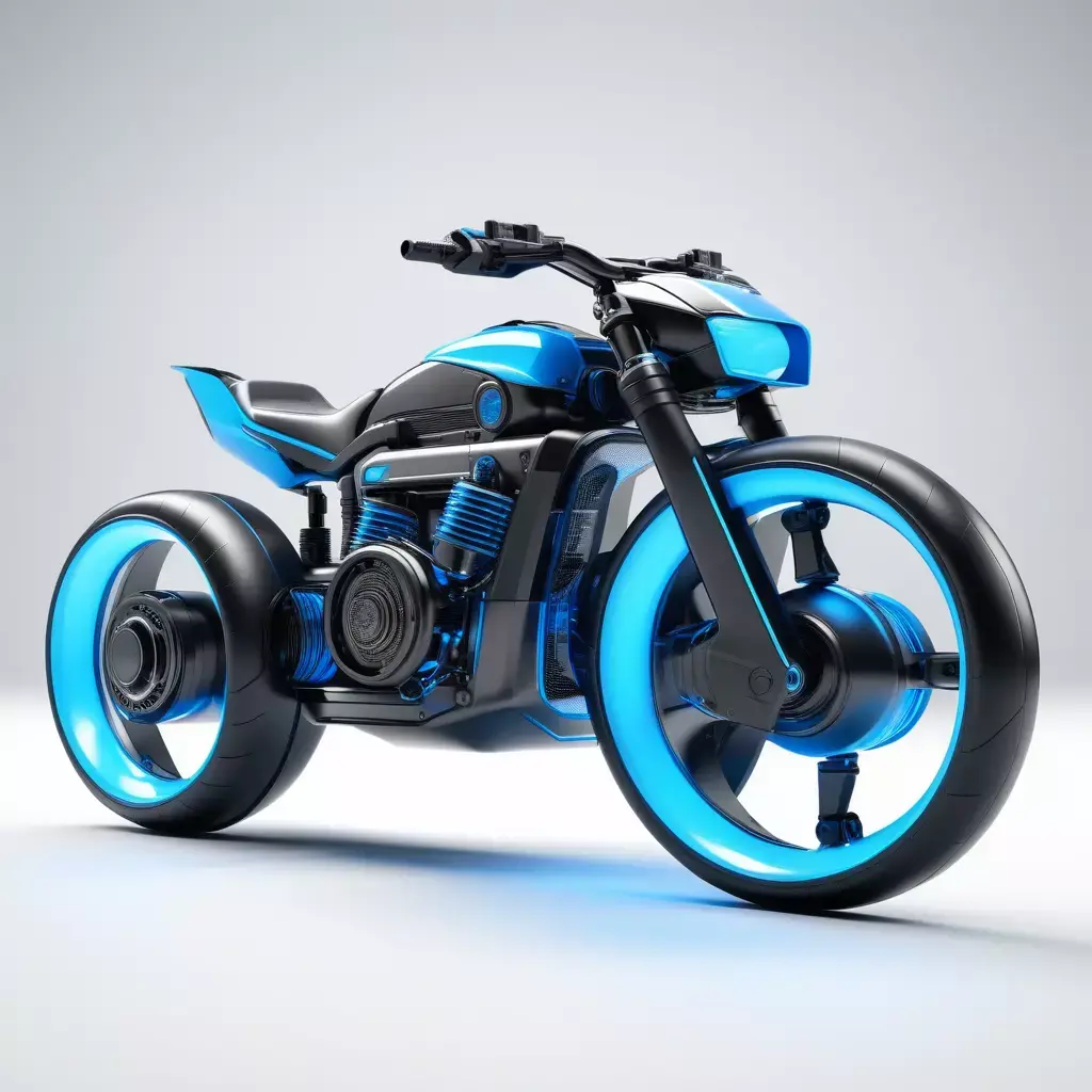 Futuristic Hoverbike Engine Blue 3D model