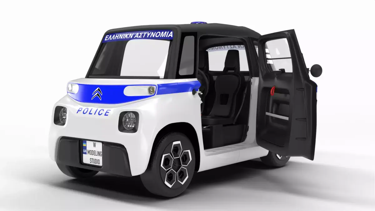 Citroen Ami 2020 Police HQ interior 3D model