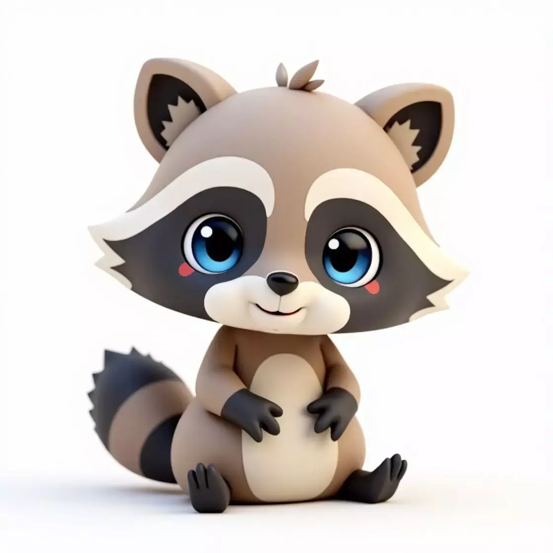 Cute Cartoon Raccoon 3D Model Low-poly 3D model