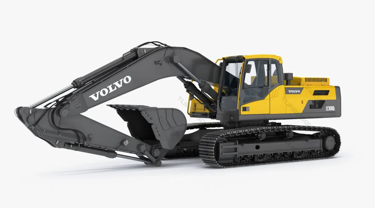 Tracked Excavator VOLVO EC300Dl Rigged 3D model