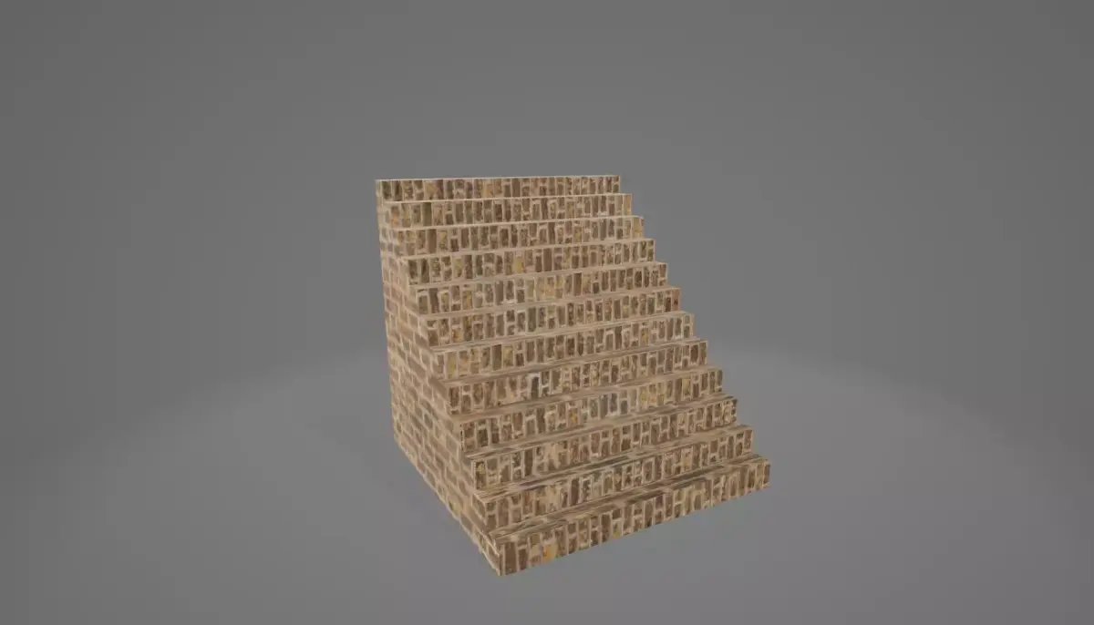 Brick Stairs 12 steps Free low-poly 3D model