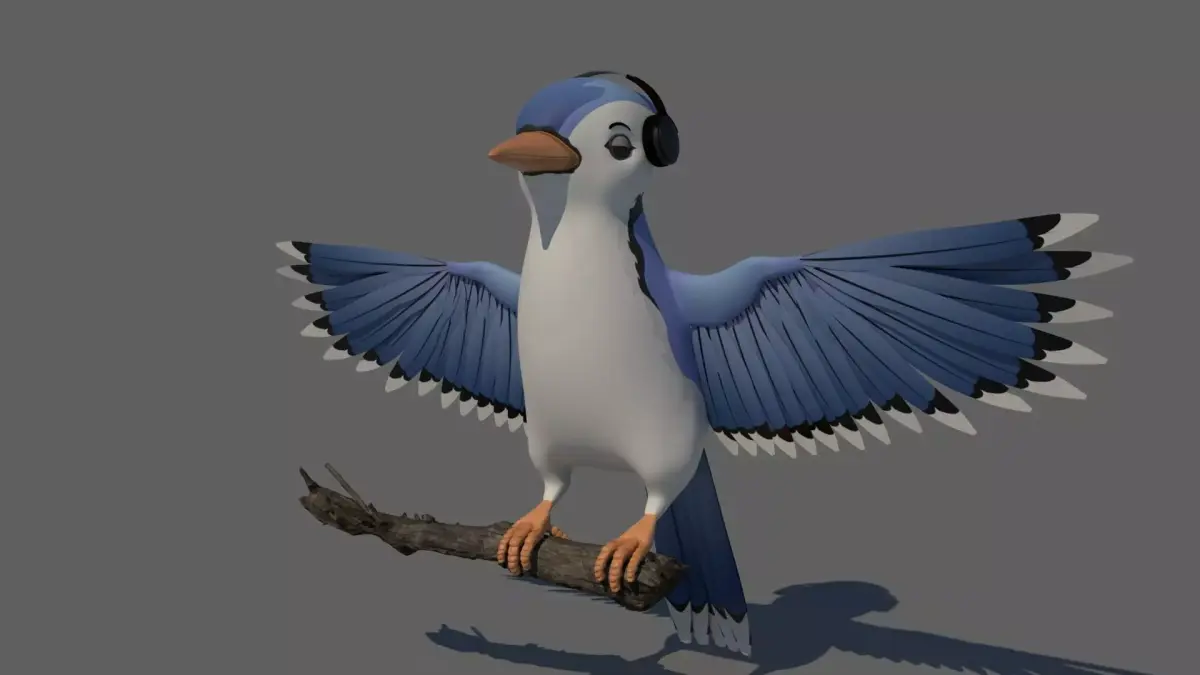 Bird Rigged Low-poly 3D model