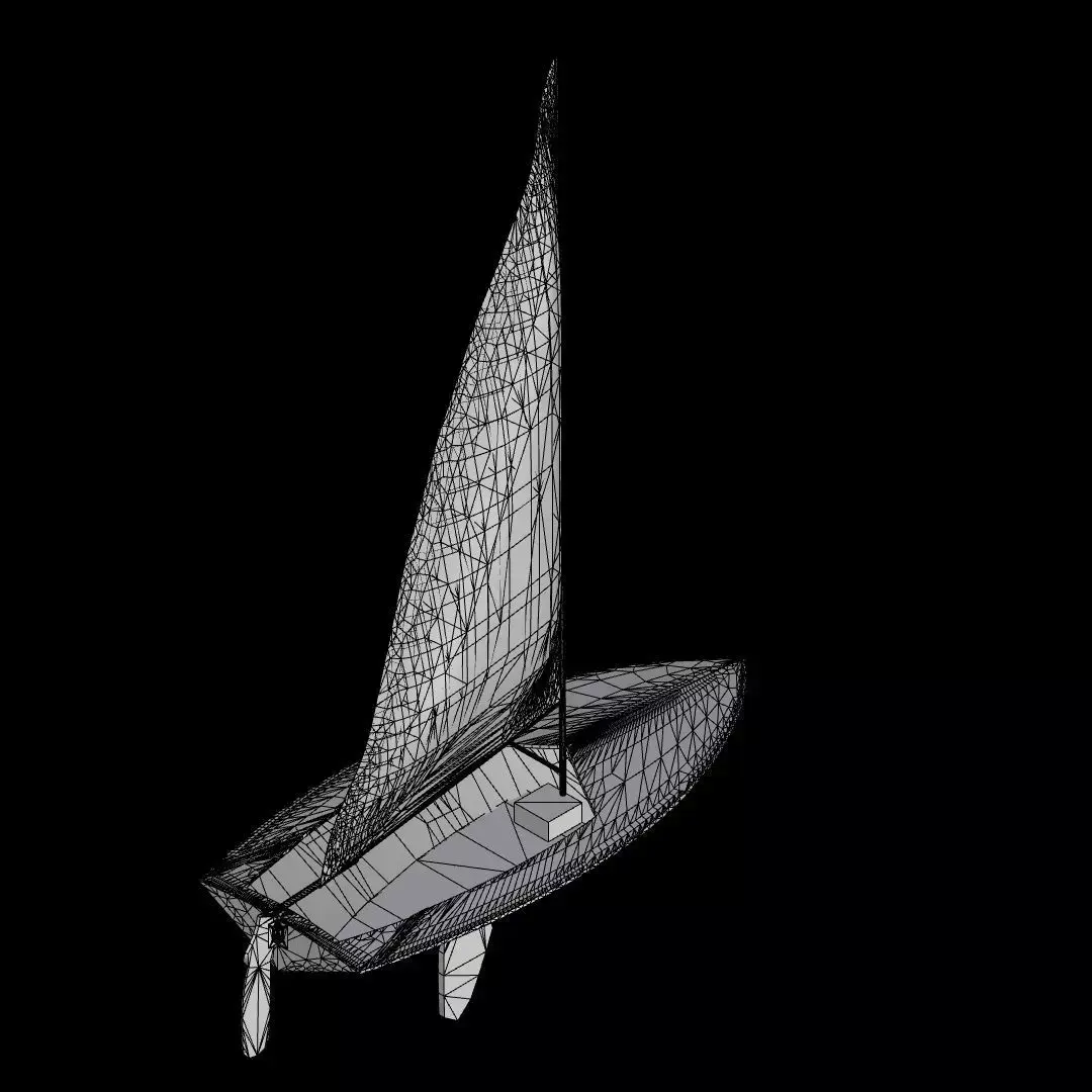 Flying Junior Sailboat Free low-poly 3D model