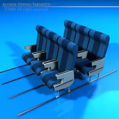 Plane train seats 3D model