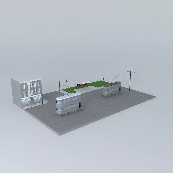 Lady and the Tram Free 3D model