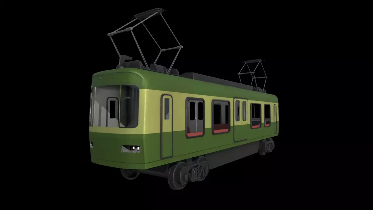 Train Ghibli Style Low-poly 3D model