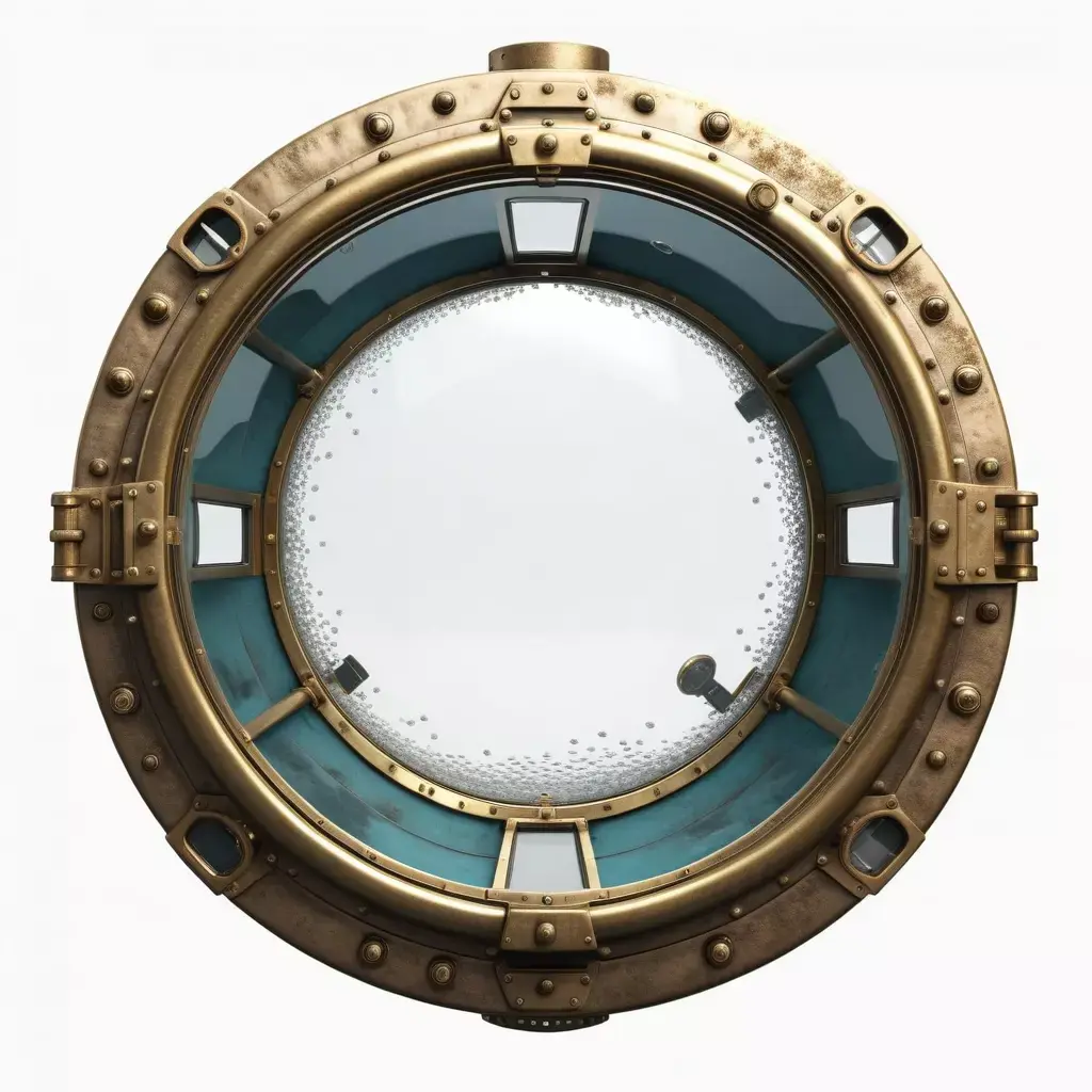 Ornate Brass Submarine Porthole 3D model