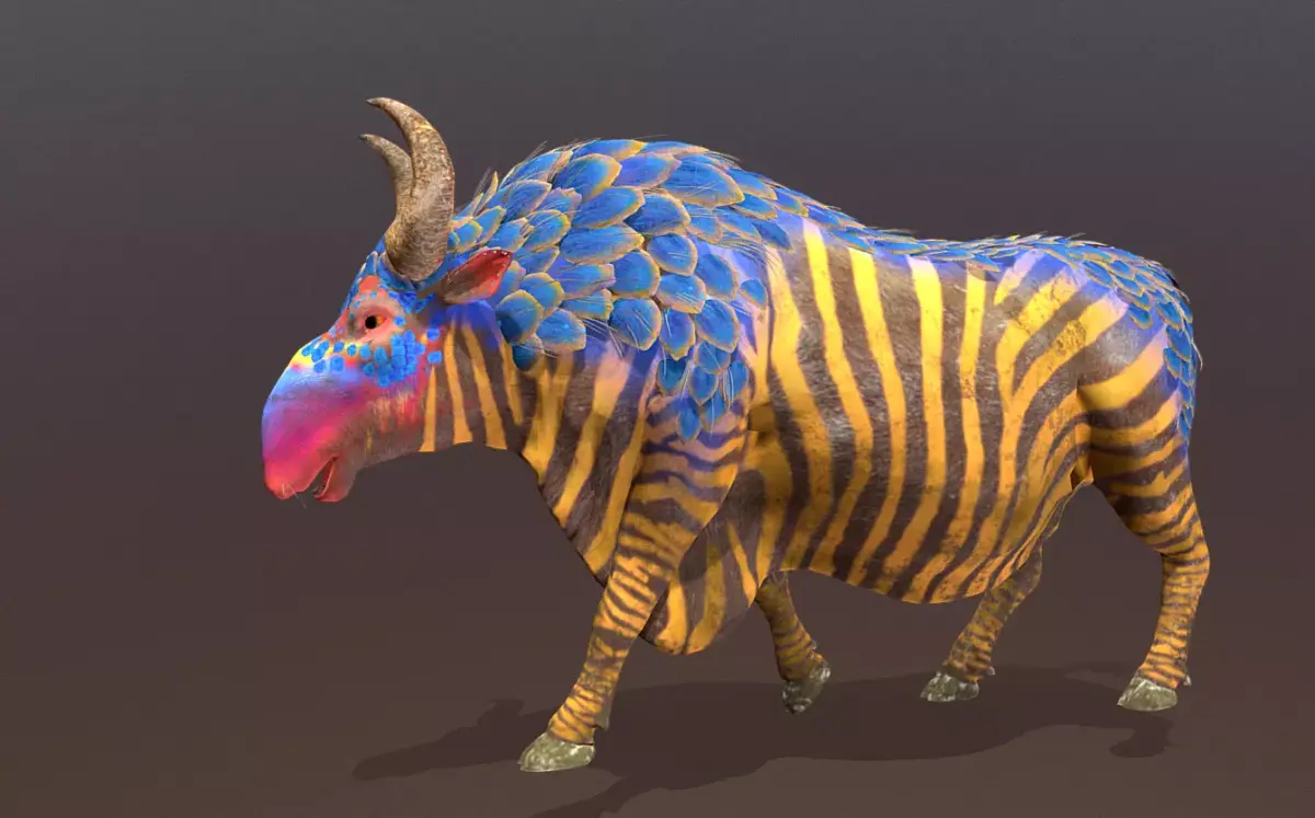 Mythical Zebra COW RUNNING animal 3D model