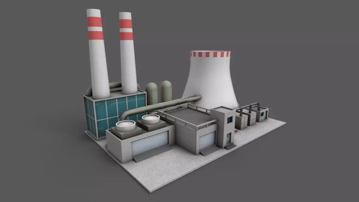 Power Plant Low poly Low-poly 3D model
