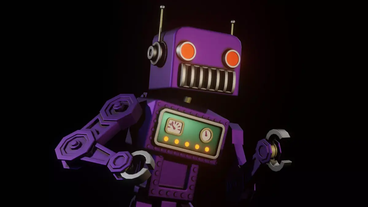 Retro Styled Robot Low-poly 3D model