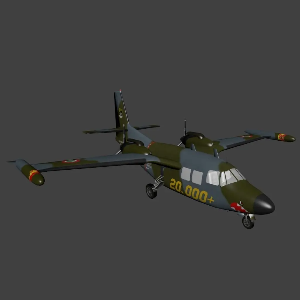 Piaggio P 166 Low-poly 3D model