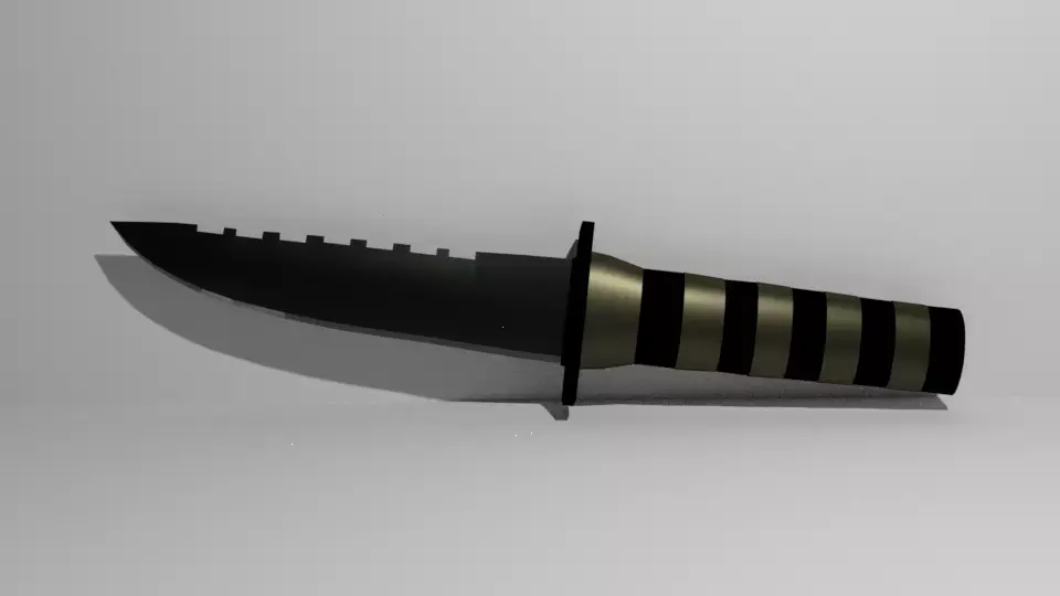 Combat Knife Low-poly 3D model 15