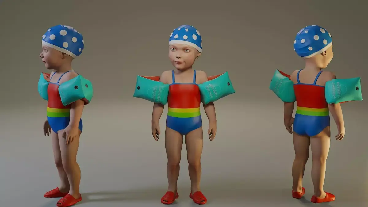 SwwimmingPool Child Female ACC0203001 Low-poly 3D model