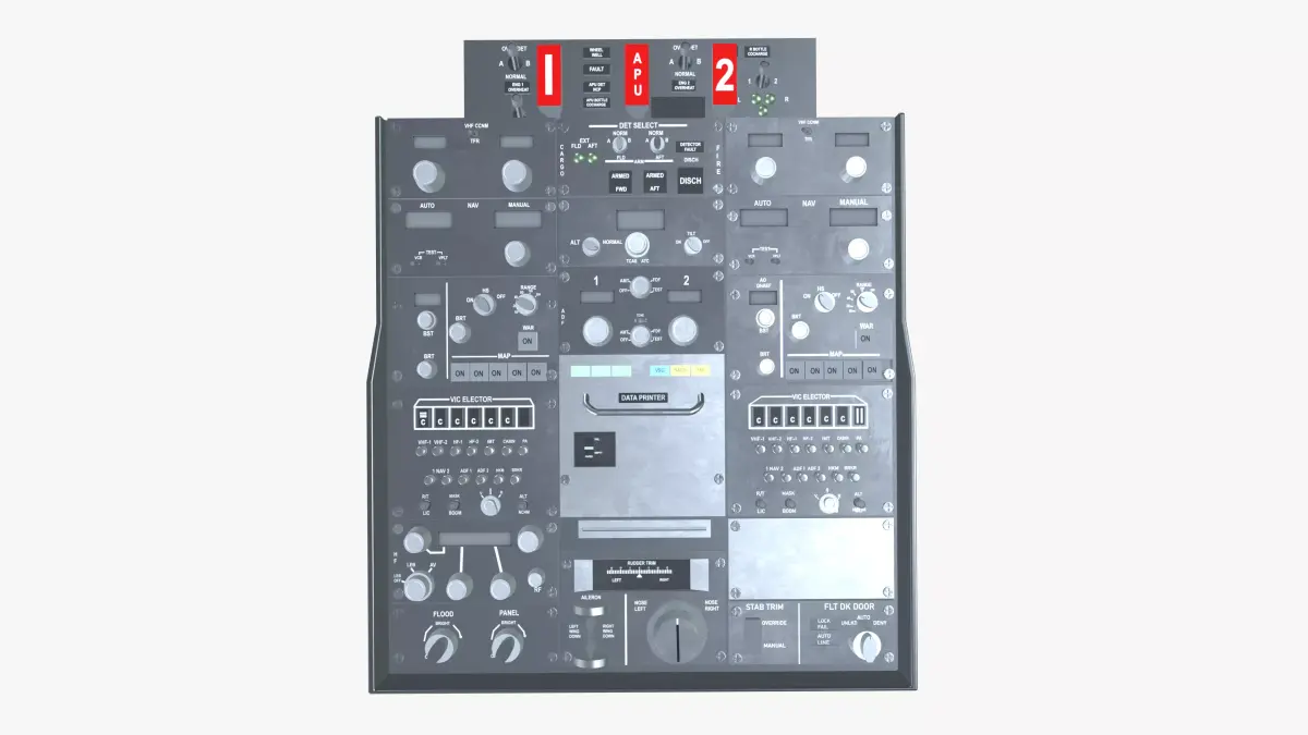 Airplane Cockpit Lower Console 3D model