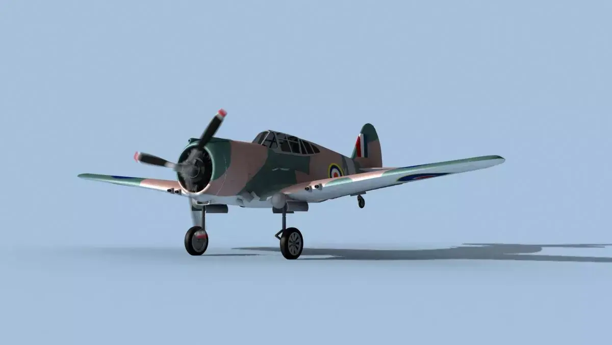 Curtiss H-75C Mohawk V22 RAF 3D model