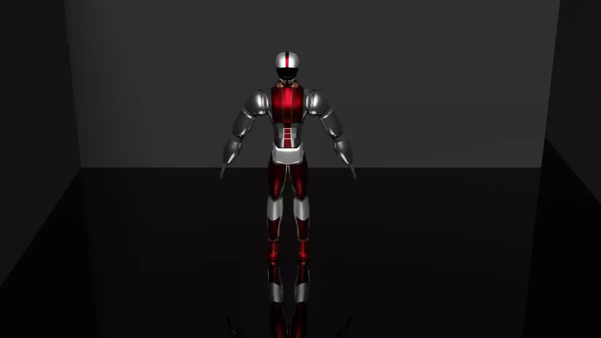 Cyborg 3D character Low-poly 3D model