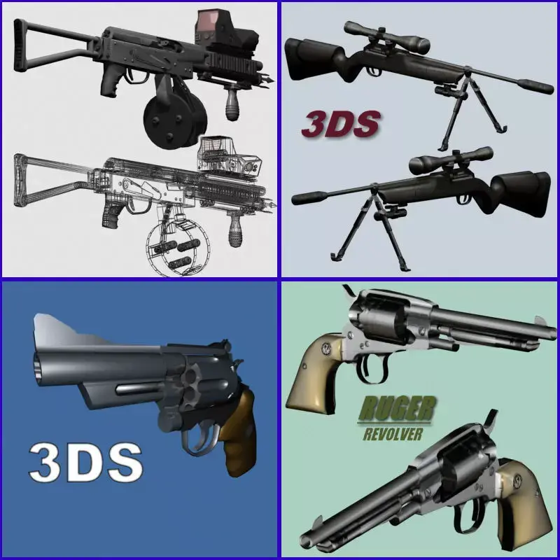 Weapon Collection rifle with scope 3D model