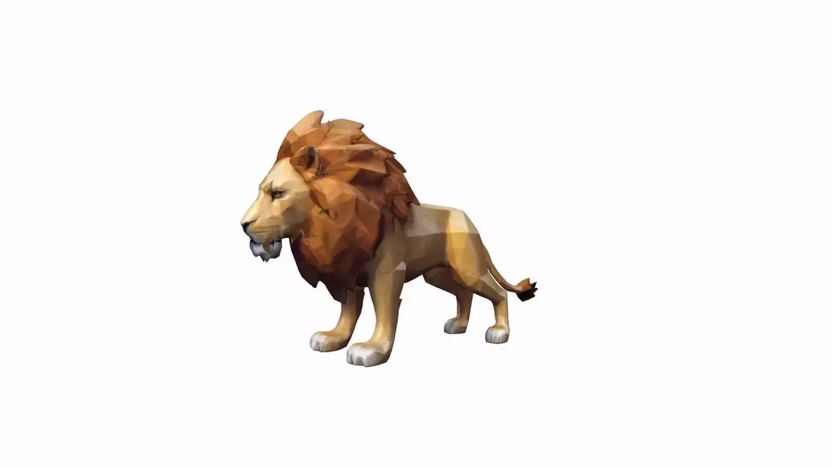 The Golden Lion Is A Majestic Symbol Of Power 3d Render 3D model buy