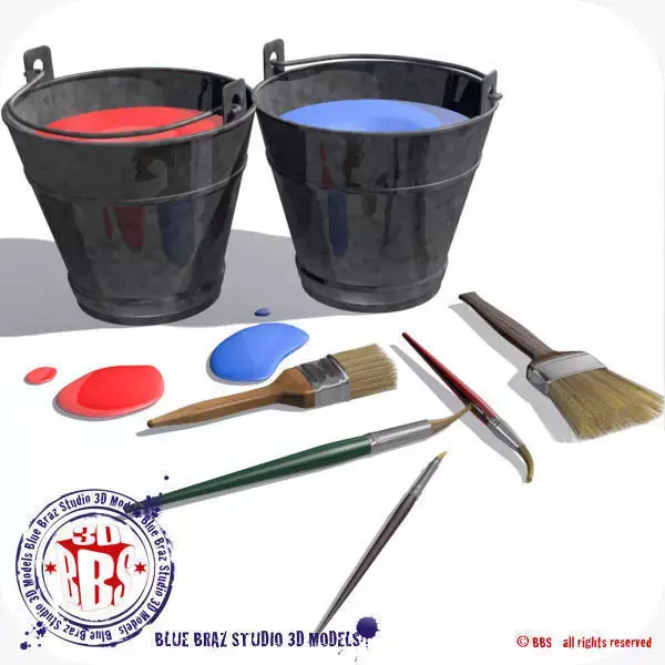 Paint Buckets 3D model
