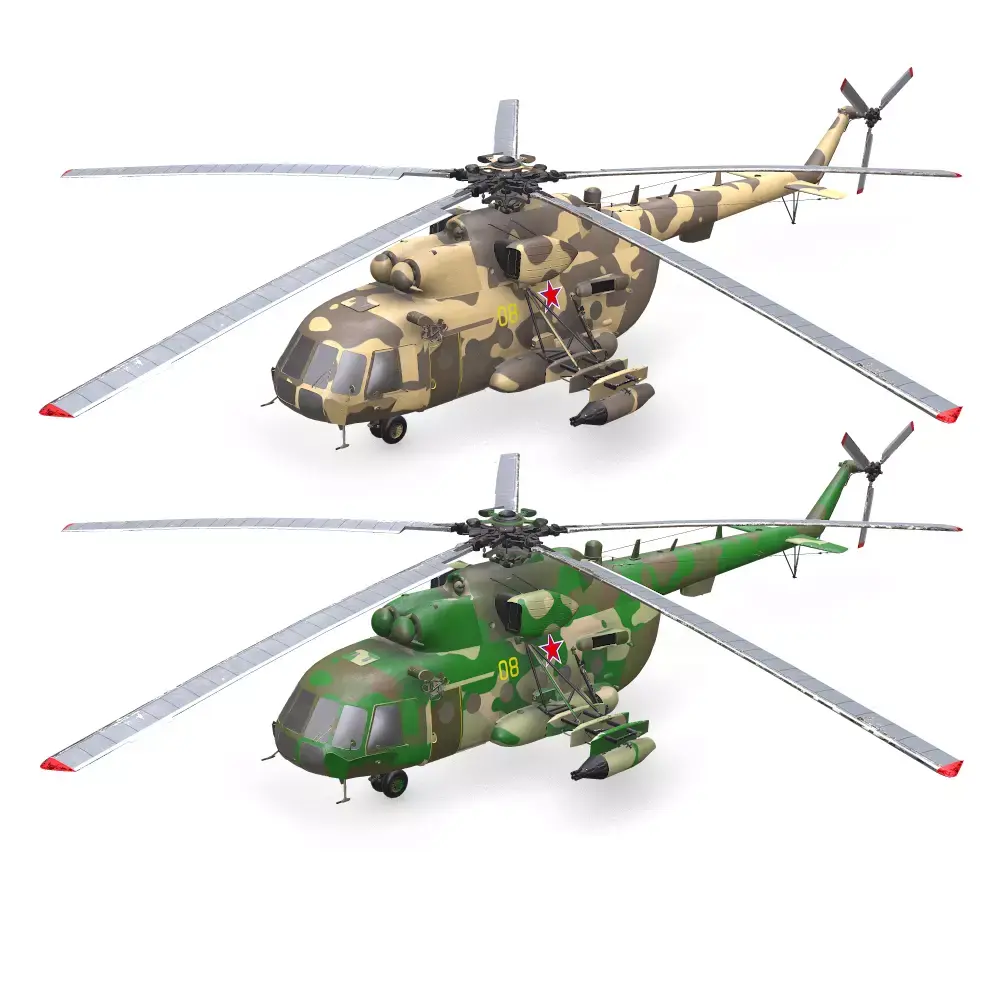 Mil Mi-17 Russian Military Helicopter PBR Low-poly 3D model