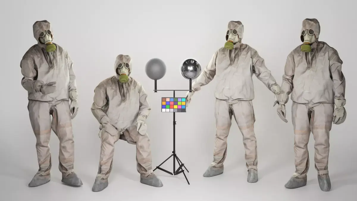 Animated Soviet Liquidator of nuclear accident of Chernobyl 84 Low-poly 3D model