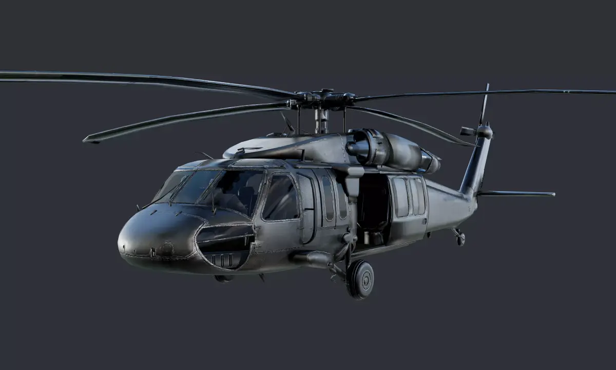 GAME READY Sikorsky UH60 Black Hawk Helicopter Low-poly 3D model