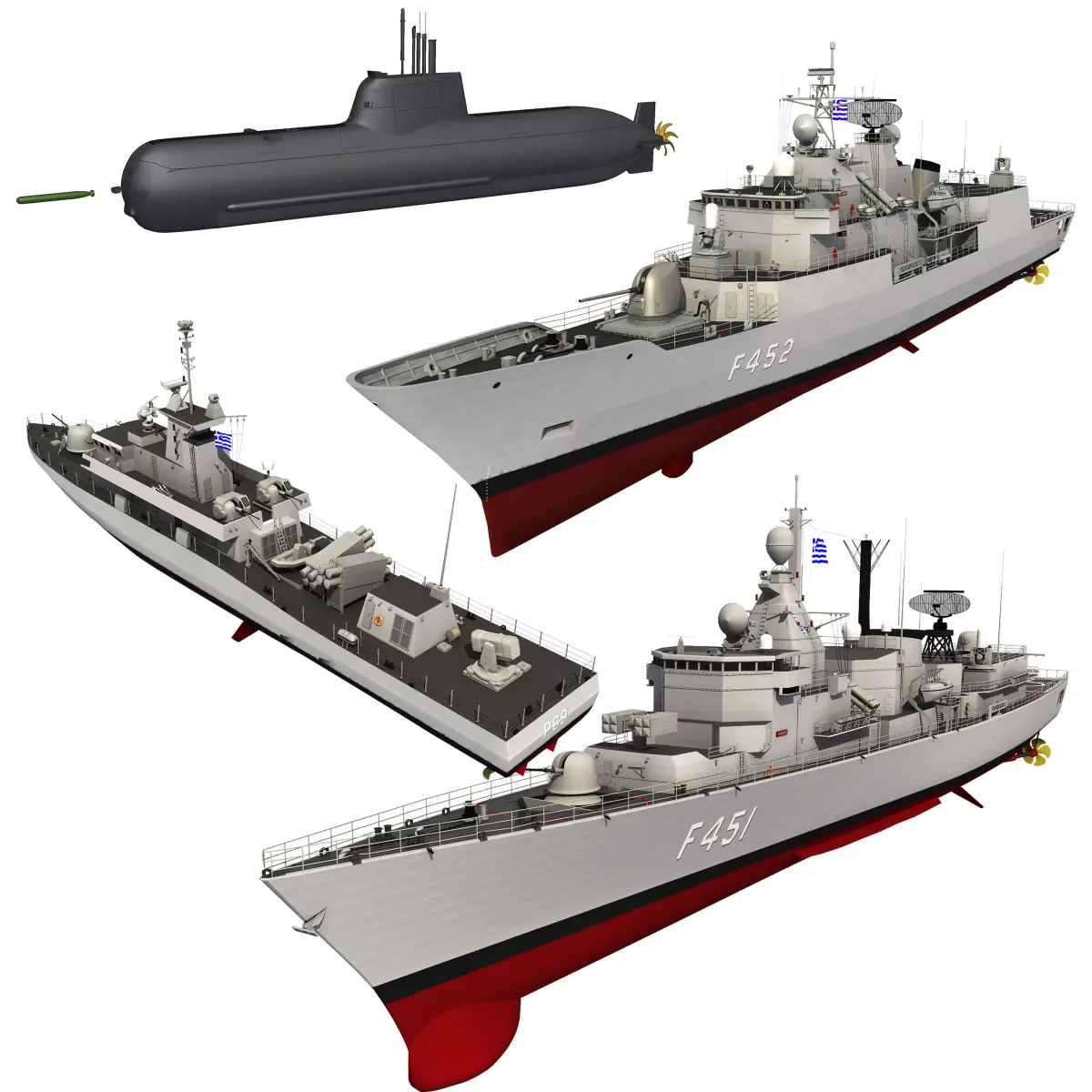 HELLENIC NAVY GREEK NAVAL FORCES 3D model