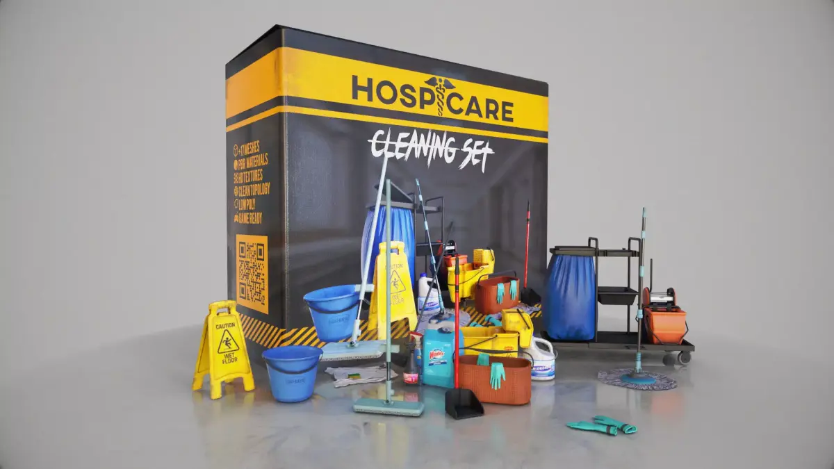 Cleaning Set Low-poly 3D model