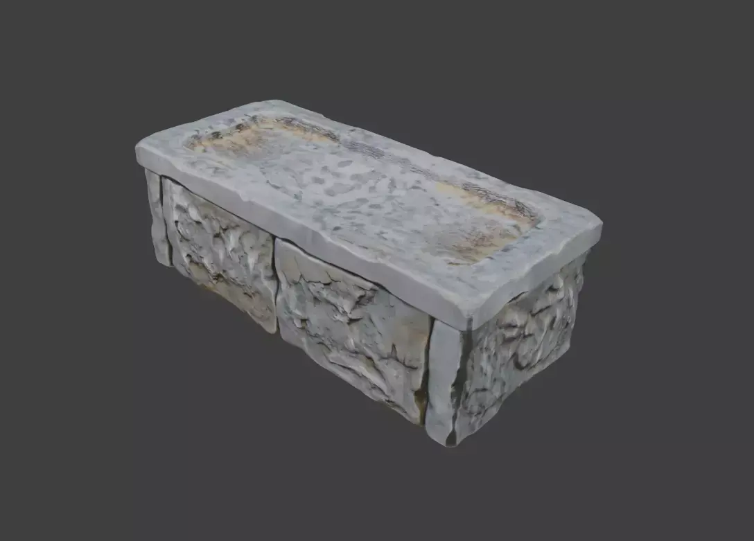 Ancient Stone Sarcophagus Low-poly 3D model