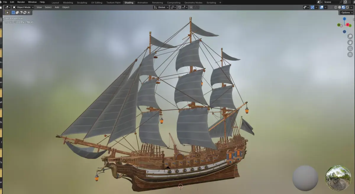 TradeShip Low-poly 3D model