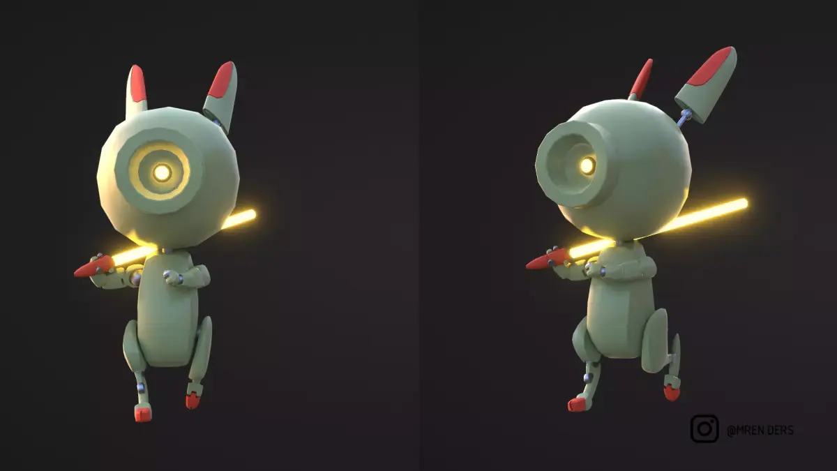 Lap 1 bunny rig Low-poly 3D model