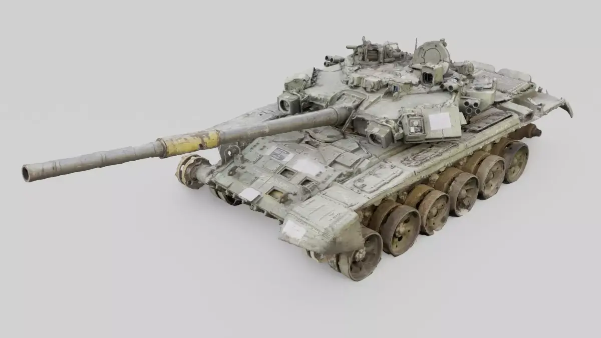 Russian T-90 tank destroyed by Ukrainian army  3D model
