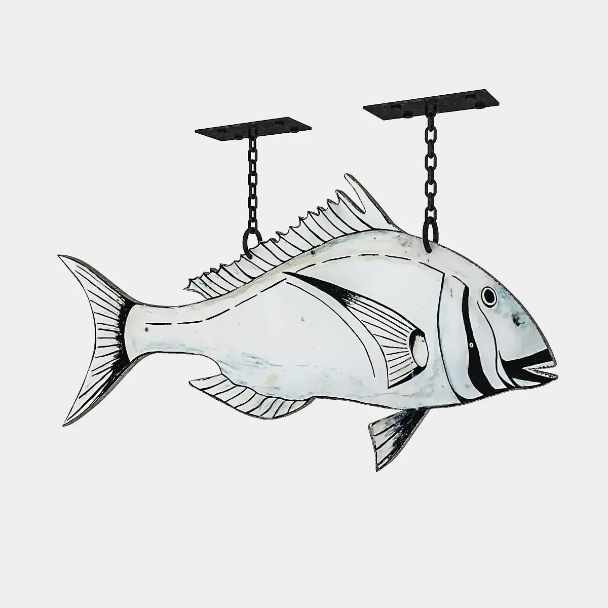 fishing sign 02 Low-poly 3D model